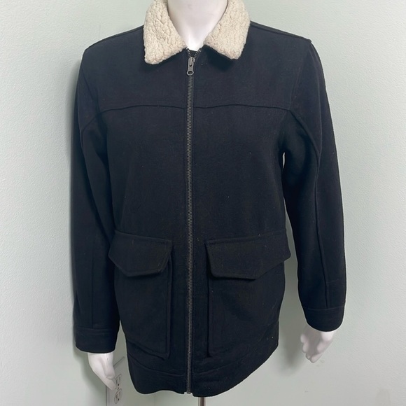 Old Navy Other - Old Navy Boys Black Wool Zip Up Lined Jacket XL